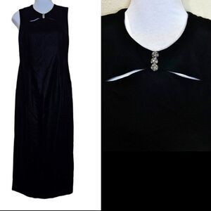 Vintage Liz Claibourne Black Velvet Maxi Formal Dress Size 6P
